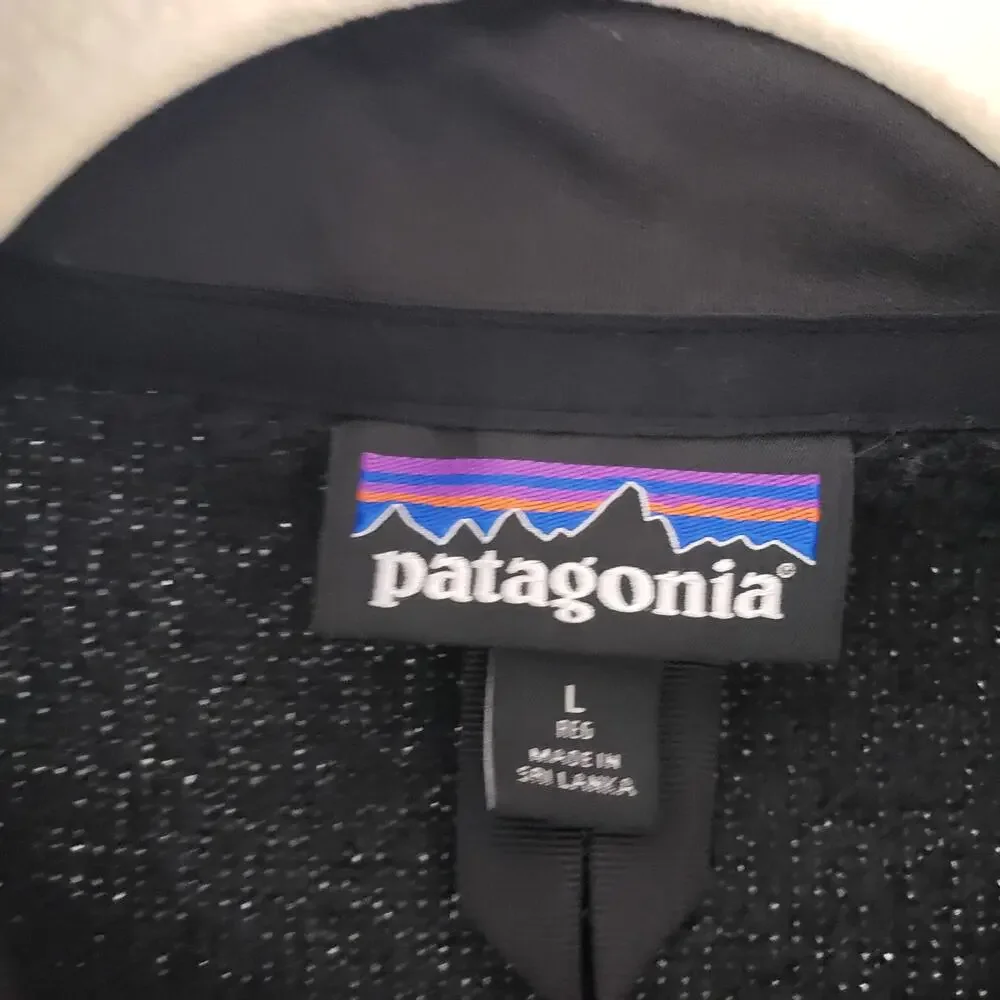 Patagonia Better Sweater Vest Mens L Black Devils Backbone Brewing Logo Fleece